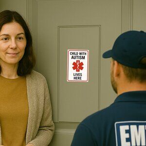 Child With Autism Lives Here Vinyl Decal Sticker (4x6")